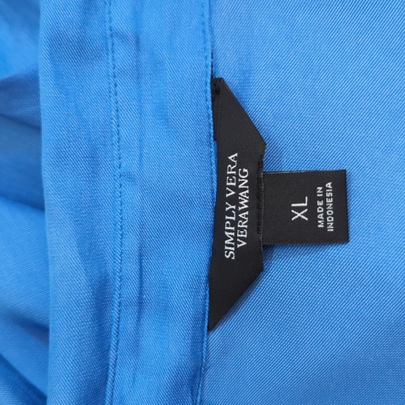 Simply Vera Blue Long Sleeve Button Down Tunic Blouse Size XL - Picture 9 of 10